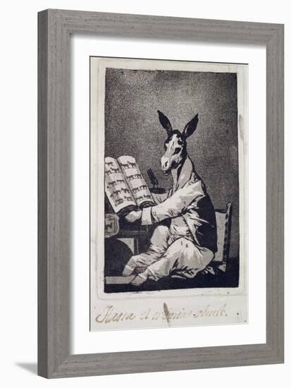 As Far Back as His Grandfather, Plate 39 of "Los Caprichos", 1799-Francisco de Goya-Framed Giclee Print