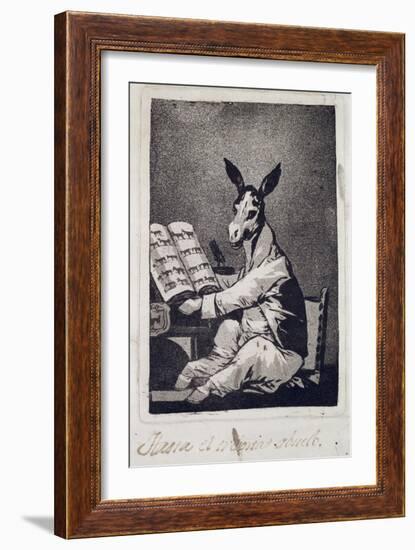 As Far Back as His Grandfather, Plate 39 of "Los Caprichos", 1799-Francisco de Goya-Framed Giclee Print