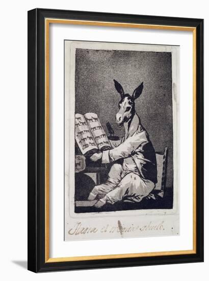 As Far Back as His Grandfather, Plate 39 of "Los Caprichos", 1799-Francisco de Goya-Framed Giclee Print