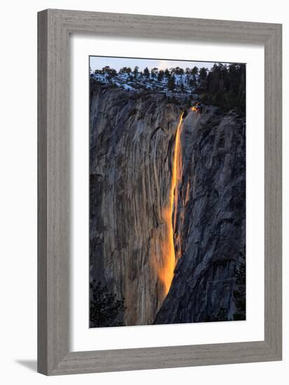 As Fire Falls, Firefall, Horsetail Falls, Yosemite National Park, Rare Light-Vincent James-Framed Photographic Print