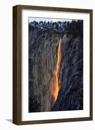 As Fire Falls, Firefall, Horsetail Falls, Yosemite National Park, Rare Light-Vincent James-Framed Photographic Print