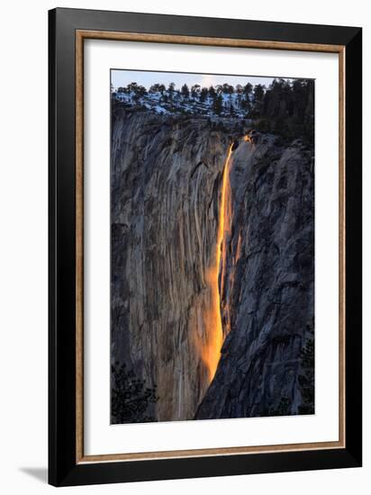 As Fire Falls, Firefall, Horsetail Falls, Yosemite National Park, Rare Light-Vincent James-Framed Photographic Print