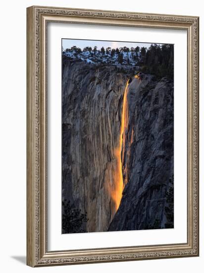 As Fire Falls, Firefall, Horsetail Falls, Yosemite National Park, Rare Light-Vincent James-Framed Premium Photographic Print