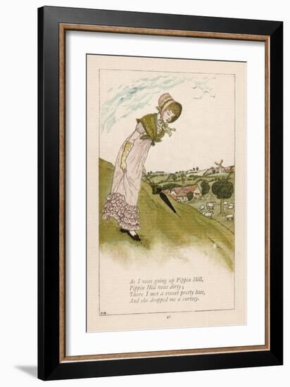As I was Going up Pippin Hill Pippin Hill was Dirty: There I Met a Sweet Pretty Lass-Kate Greenaway-Framed Art Print