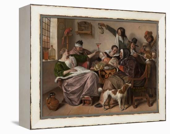 As the Old Sing, So Pipe the Young, 1668-1670, by Jan Steen, Dutch painting,-Jan Steen-Framed Stretched Canvas