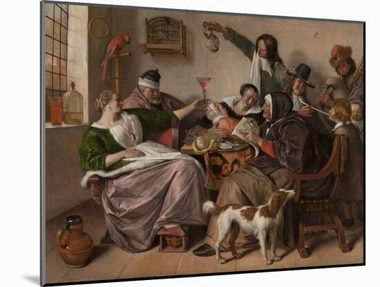 As the Old Sing, So Pipe the Young, 1668-1670, by Jan Steen, Dutch painting,-Jan Steen-Mounted Art Print