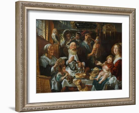 As the Old Sing, So the Young Pipe-Jacob Jordaens-Framed Giclee Print