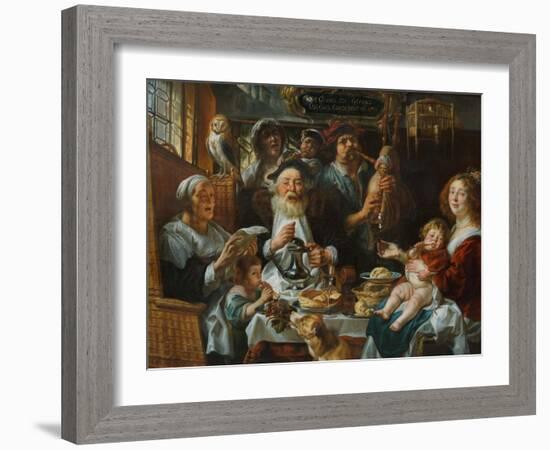 As the Old Sing, So the Young Pipe-Jacob Jordaens-Framed Giclee Print