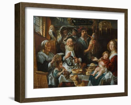 As the Old Sing, So the Young Pipe-Jacob Jordaens-Framed Giclee Print