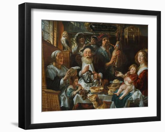 As the Old Sing, So the Young Pipe-Jacob Jordaens-Framed Giclee Print