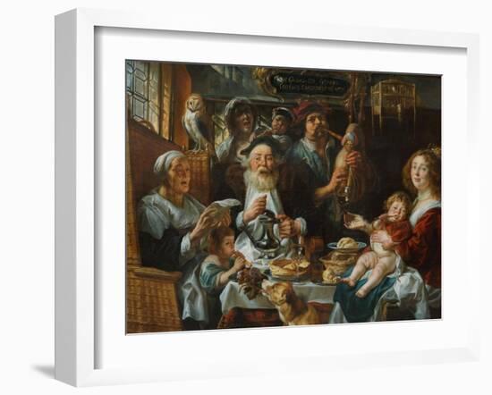 As the Old Sing, So the Young Pipe-Jacob Jordaens-Framed Giclee Print