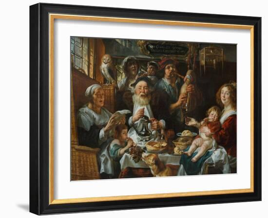 As the Old Sing, So the Young Pipe-Jacob Jordaens-Framed Giclee Print