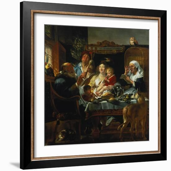 "As the Old Sing, the Young Pipe"-Jacob Jordaens-Framed Giclee Print