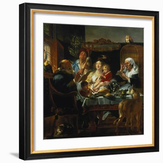 "As the Old Sing, the Young Pipe"-Jacob Jordaens-Framed Giclee Print