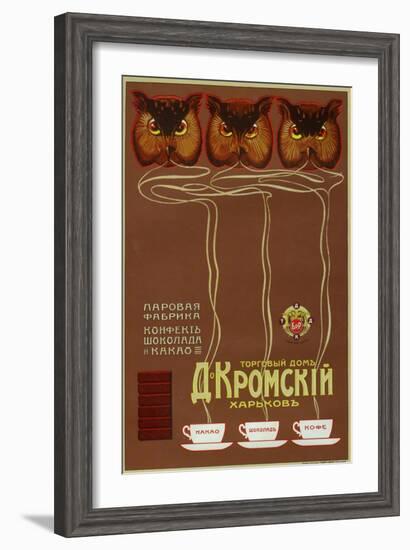 As Wise as Owls, Drink Kromsky Cocoa, Candies and Chocolate-null-Framed Art Print