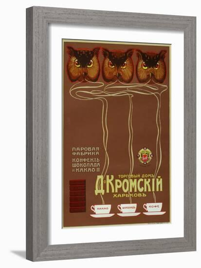 As Wise as Owls, Drink Kromsky Cocoa, Candies and Chocolate-null-Framed Art Print