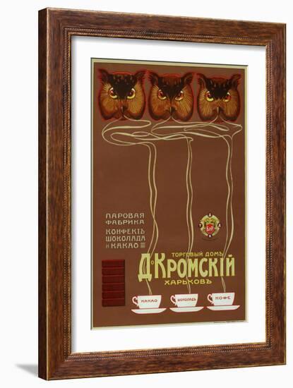 As Wise as Owls, Drink Kromsky Cocoa, Candies and Chocolate-null-Framed Art Print