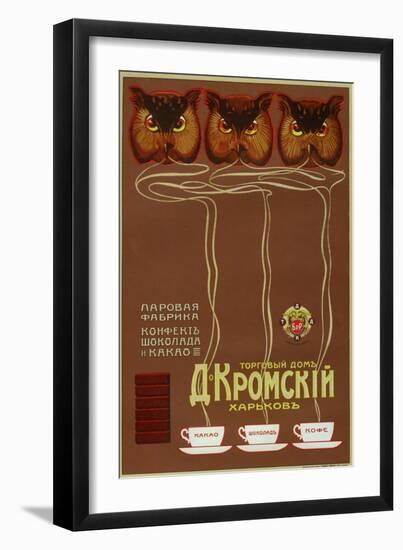 As Wise as Owls, Drink Kromsky Cocoa, Candies and Chocolate-null-Framed Art Print