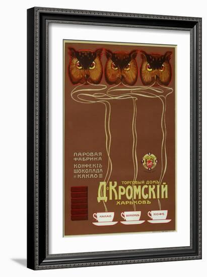 As Wise as Owls, Drink Kromsky Cocoa, Candies and Chocolate-null-Framed Art Print