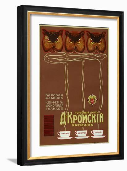 As Wise as Owls, Drink Kromsky Cocoa, Candies and Chocolate-null-Framed Art Print