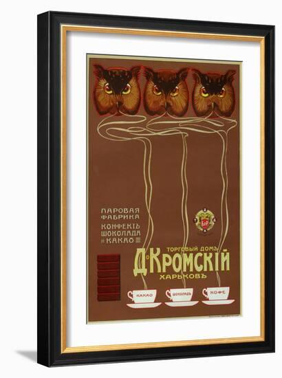 As Wise as Owls, Drink Kromsky Cocoa, Candies and Chocolate-null-Framed Premium Giclee Print
