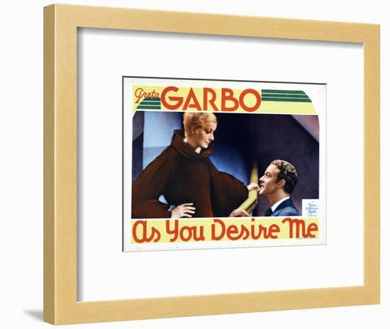 As You Desire Me, from Left, Greta Garbo, Roland Varno, 1932-null-Framed Art Print