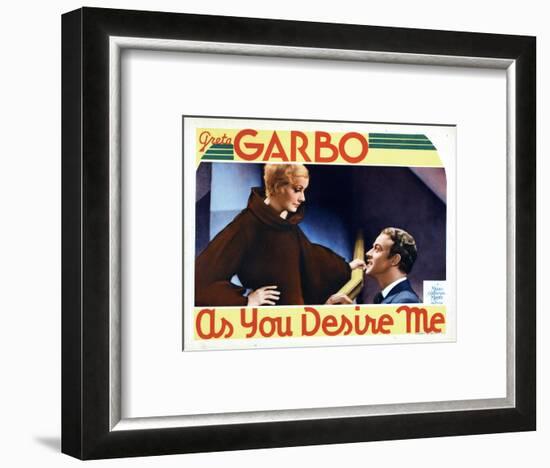 As You Desire Me, from Left, Greta Garbo, Roland Varno, 1932-null-Framed Art Print