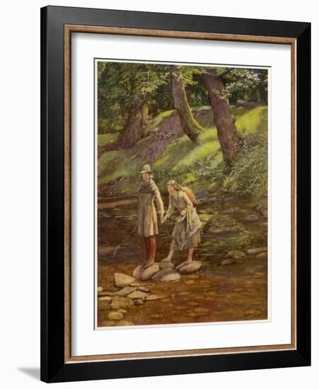 As You Like It, Rosalind and Celia and His Sister Aliena in the Forest of Arden-Eleanor Fortescue Brickdale-Framed Photographic Print