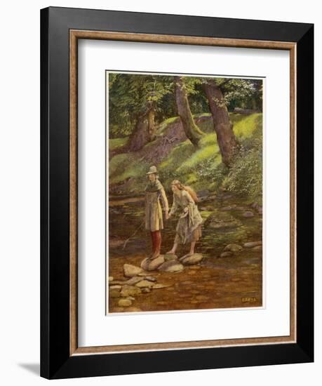 As You Like It, Rosalind and Celia and His Sister Aliena in the Forest of Arden-Eleanor Fortescue Brickdale-Framed Photographic Print