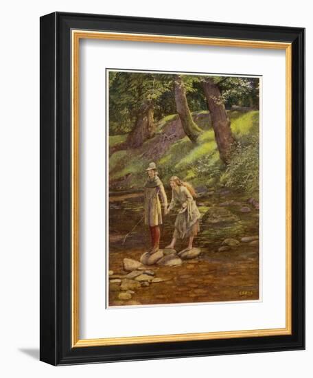 As You Like It, Rosalind and Celia and His Sister Aliena in the Forest of Arden-Eleanor Fortescue Brickdale-Framed Photographic Print