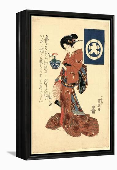 Asagao No Hachi O Motsu Bijin-Utagawa Kuniyoshi-Framed Premier Image Canvas