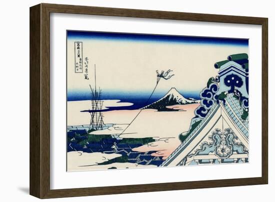 Asakusa Honganji temple in the Eastern capital (Edo), c.1830-Katsushika Hokusai-Framed Giclee Print