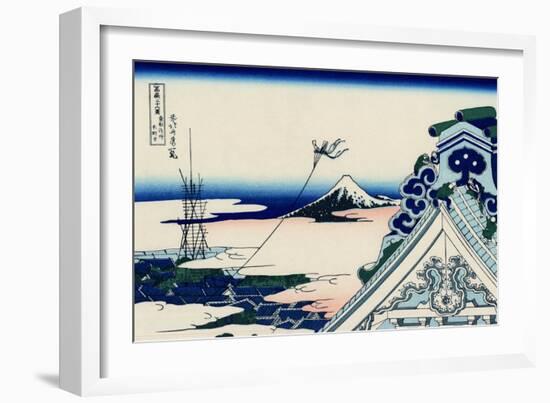 Asakusa Honganji temple in the Eastern capital (Edo), c.1830-Katsushika Hokusai-Framed Giclee Print