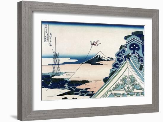 Asakusa Honganji Temple in the Eastern Capital, Edo-Katsushika Hokusai-Framed Art Print