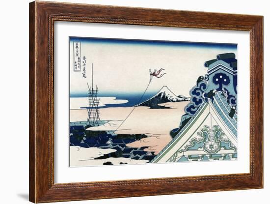 Asakusa Honganji Temple in the Eastern Capital, Edo-Katsushika Hokusai-Framed Art Print