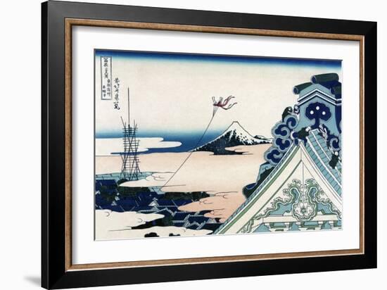 Asakusa Honganji Temple in the Eastern Capital, Edo-Katsushika Hokusai-Framed Art Print