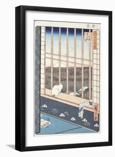 Asakusa Rice Fields and Festival of Torinomachi from Series One Hundred Famous Views of Edo, 1857-Ando or Utagawa Hiroshige-Framed Giclee Print