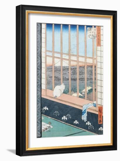 Asakusa Rice Fields During the Festival of the Cock from the Series "100 Views of Edo," Pub. 1857-Ando Hiroshige-Framed Giclee Print