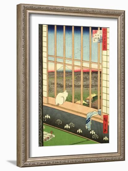 Asakusa Rice Fields During the Festival of the Cock from the Series '100 Views of Edo', Pub. 1857-Ando Hiroshige-Framed Giclee Print
