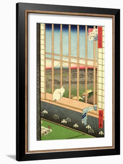 Asakusa Rice Fields During the Festival of the Cock from the Series '100 Views of Edo', Pub. 1857-Ando Hiroshige-Framed Giclee Print