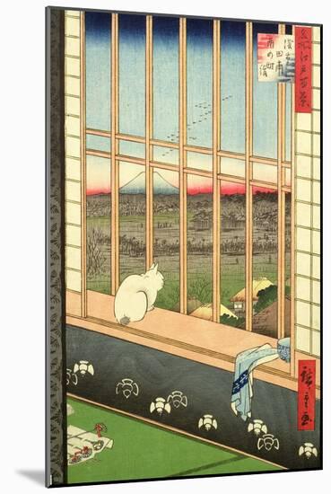 Asakusa Rice Fields During the Festival of the Cock from the Series '100 Views of Edo', Pub. 1857-Ando Hiroshige-Mounted Giclee Print