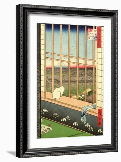 Asakusa Rice Fields During the Festival of the Cock from the Series '100 Views of Edo', Pub. 1857-Ando Hiroshige-Framed Giclee Print