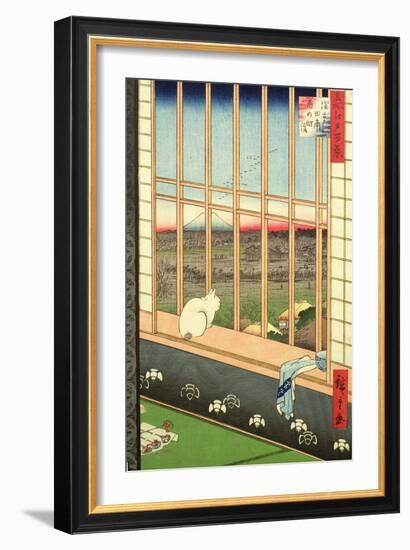 Asakusa Rice Fields During the Festival of the Cock from the Series '100 Views of Edo', Pub. 1857-Ando Hiroshige-Framed Giclee Print