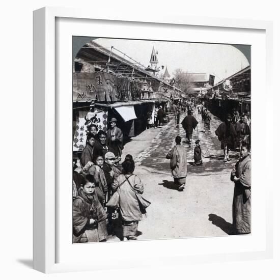 Asakusa Street, Tokyo, Japan, 1896-Underwood & Underwood-Framed Photographic Print