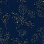 Yellow Marigold on Indigo Blue Background. Vector Illustration-Asamask92-Stretched Canvas