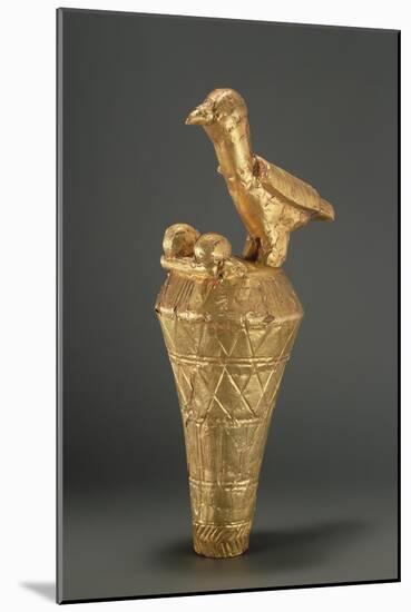 Asante Royal Umbrella Finial Depiciting a Bird and its Young, from Ghana (Gilt Wood)-African-Mounted Giclee Print