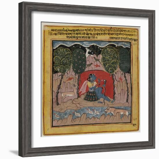 Asavari Ragini Charms Snakes in a Rocky Landscape-null-Framed Giclee Print