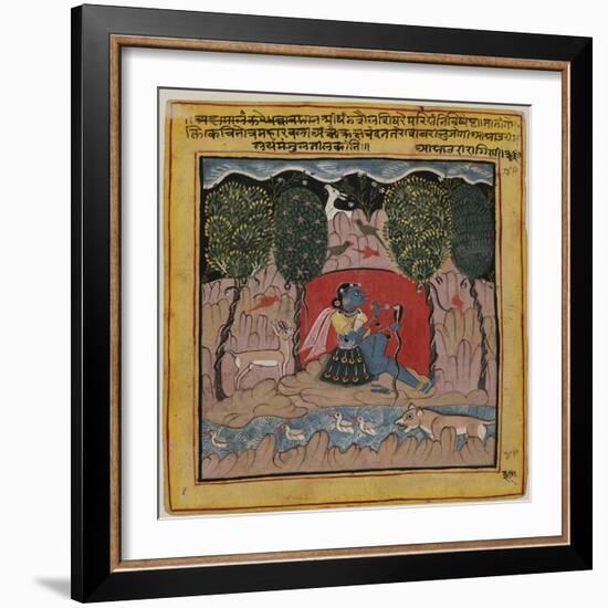 Asavari Ragini Charms Snakes in a Rocky Landscape-null-Framed Giclee Print