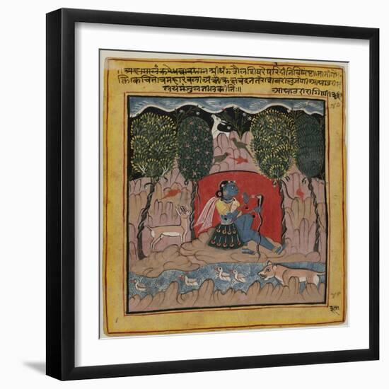 Asavari Ragini Charms Snakes in a Rocky Landscape-null-Framed Giclee Print