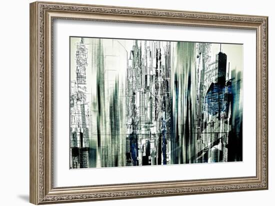 Asbstract City Perspective II-Jean-François Dupuis-Framed Art Print